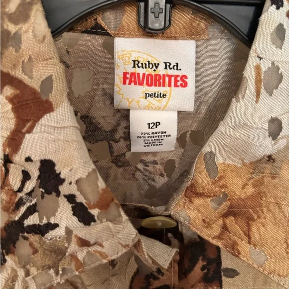 Ruby Rd. Earth Tone Patterned Jacket - Picture 2 of 4